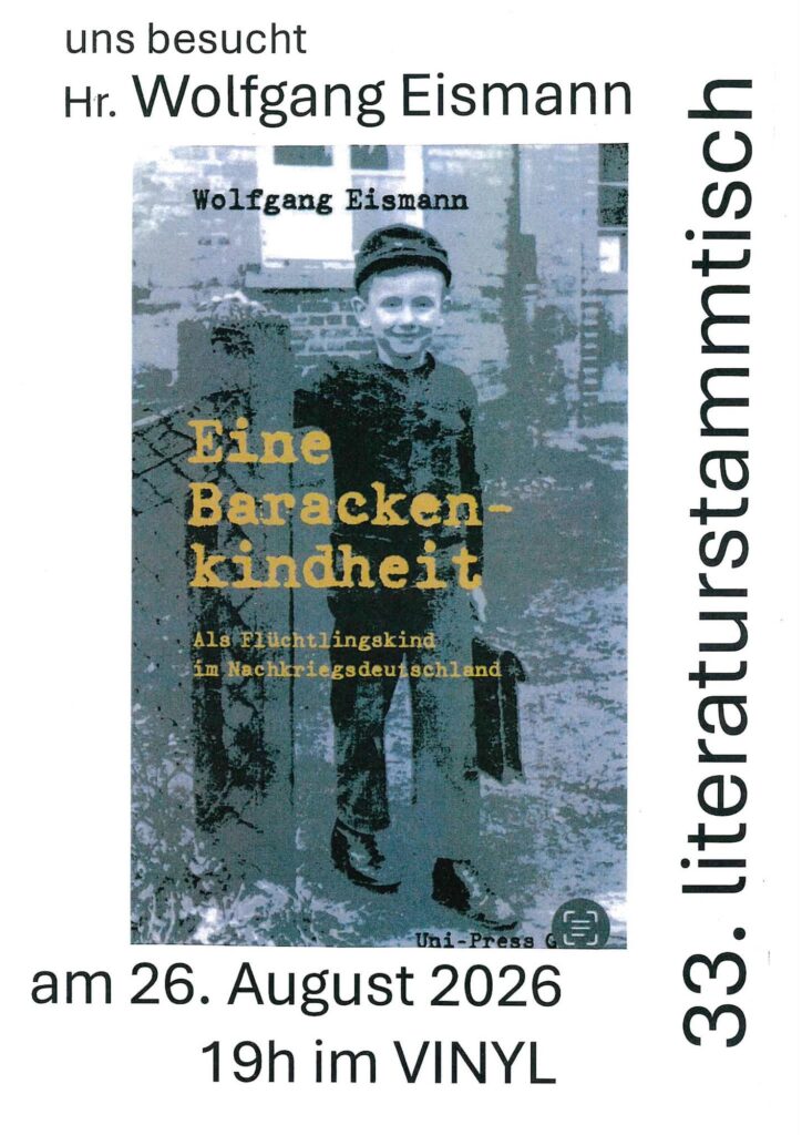 Plakat 33. Literaturstammtisch mit Wolfgang Eismann