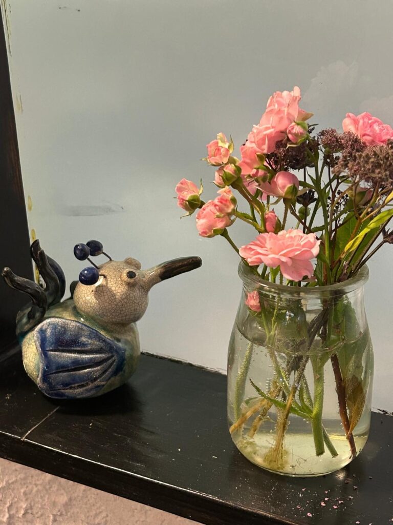 Blumendekoration im Vinyl